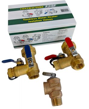 Contractors Edge TVK15PR 3/4 inch Tankless Water Heater Valve Kit